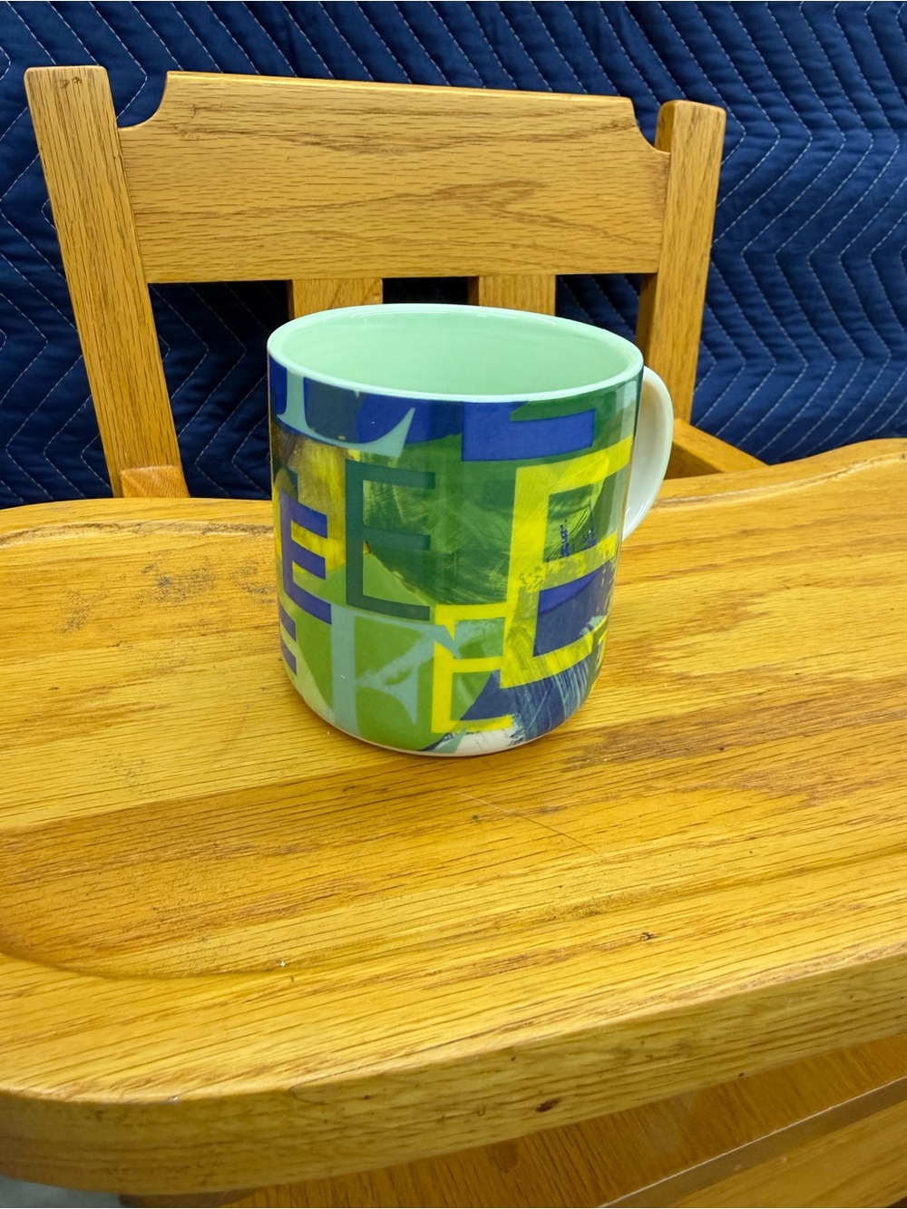Anthropologie Lotti Art Monogram Letter E Coffee Mug New in Box